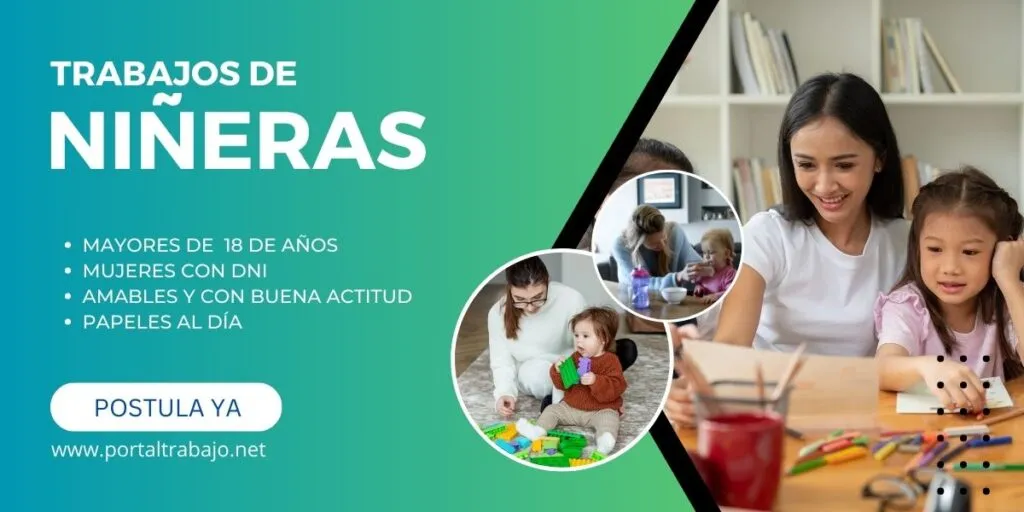 SE REQUIERE NIÑERAS |POSTULA AHORA 2026